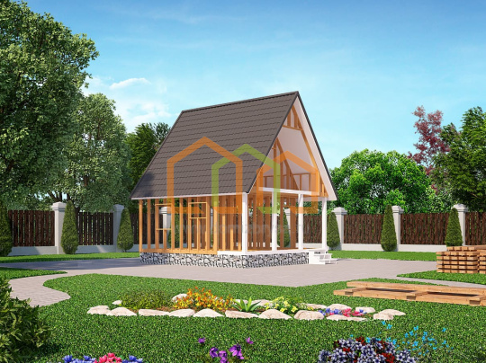 Каркасный дом без отделки 6х6